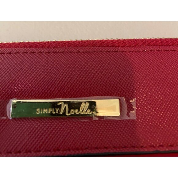 NEW Simply Noelle RFID Red Wallet Wristlet Card Slots ID Window Zipper Pockets - Picture 7 of 9